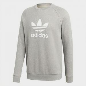 (CY4573) TREFOIL WARM-UP CREW SWEATSHIRT-GREY